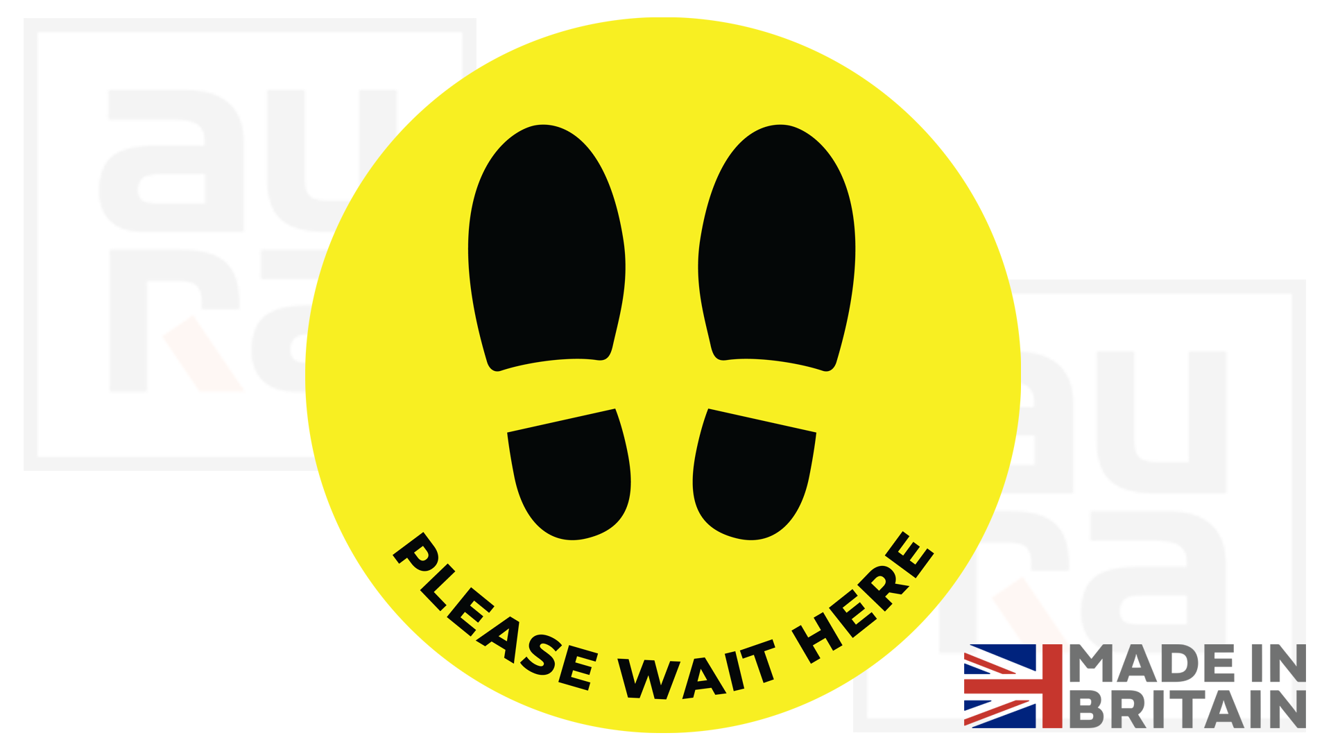 Please wait here covid19 social distance shop floor sticker for business