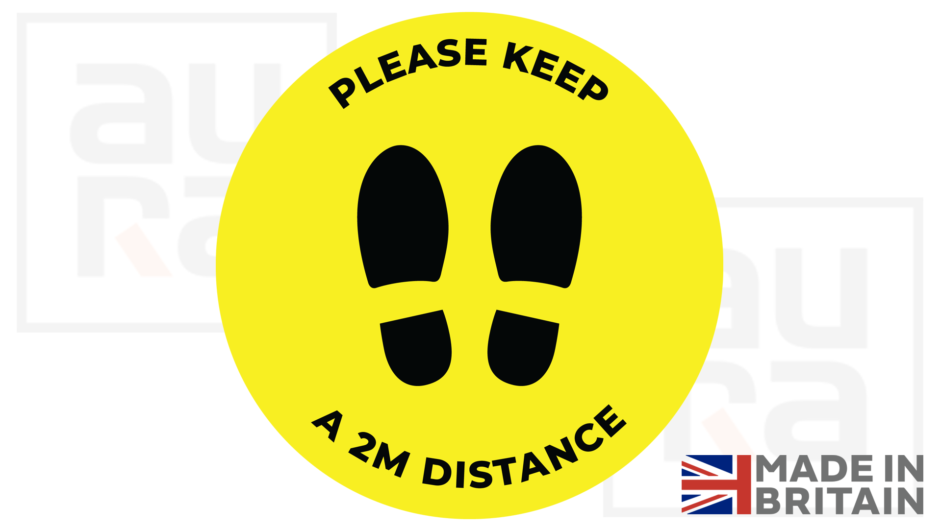 Please keep a 2m distance covid19 shop floor sticker for business